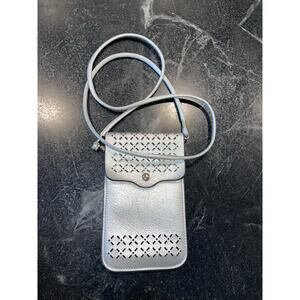 Silver crossbody, phone case  EUC